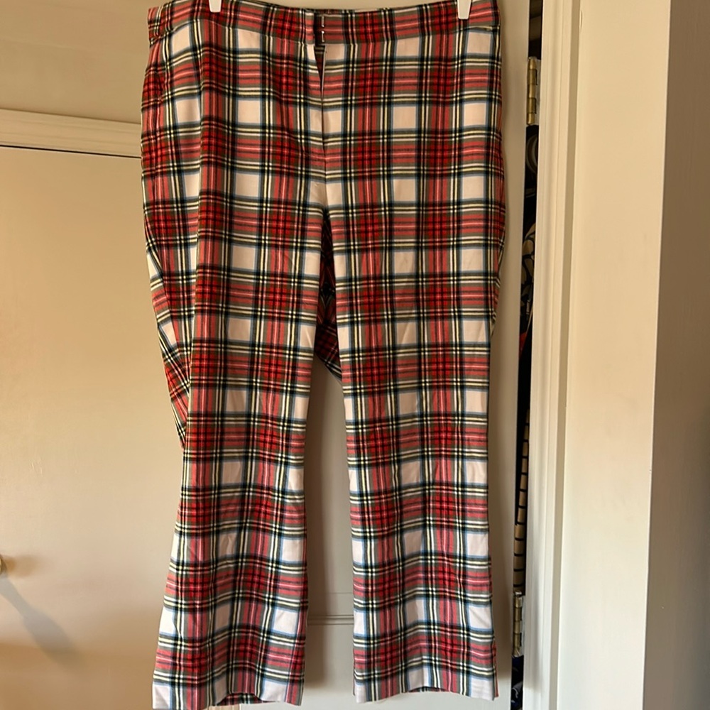 JCrew Willa Cropped Flair Stewart Plaid Wool Pants